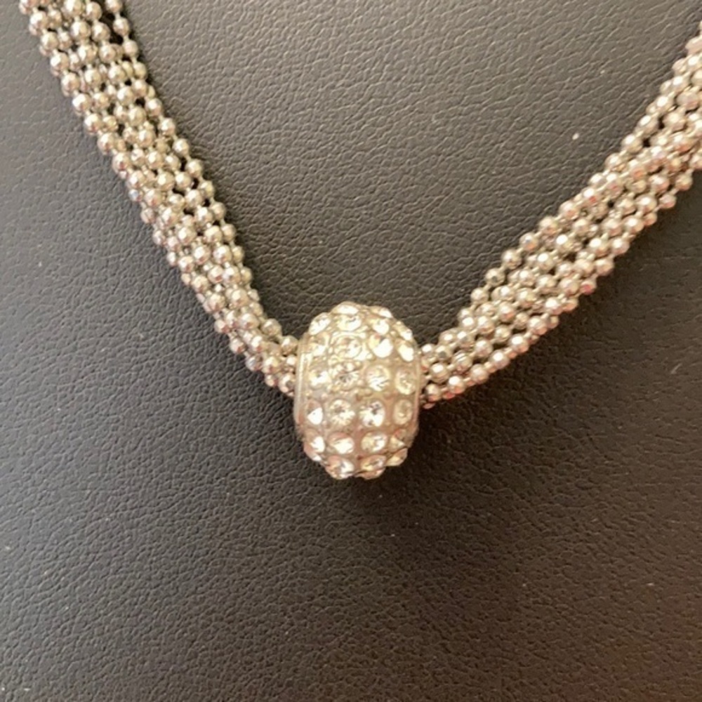 rhinestone ball multi-strand necklace